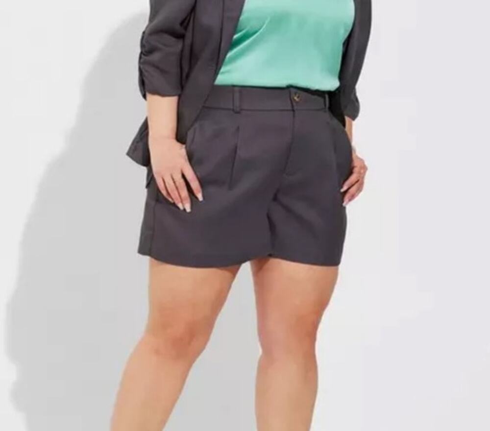 Torrid Linen Shorts NEW With Tags 5 Inch Stretch High Rise Short Grey Size 20
